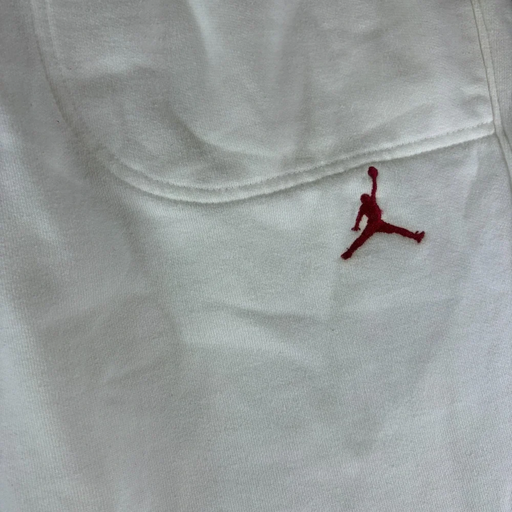 Jordan Sweatpants Mens M White Fleece Lined Cotton Toggle Hem Pockets